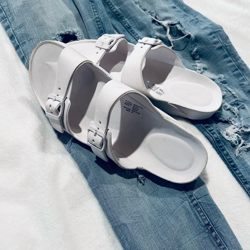EVA double-buckle slide sandals